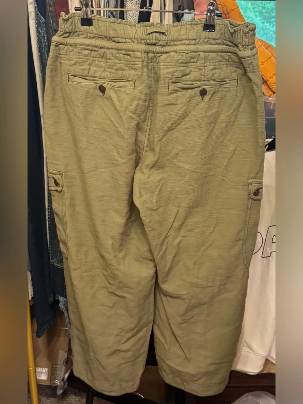 NWOT Free People We The Free Park Ave Pull-On Cargo Pants - adventurer green - L